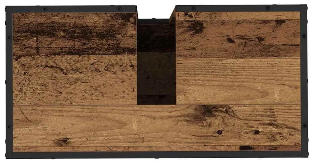 vidaXL Fürdőszoba Székény polcokkal Öreg fa 65 x 33 x 60 cm Faanyag