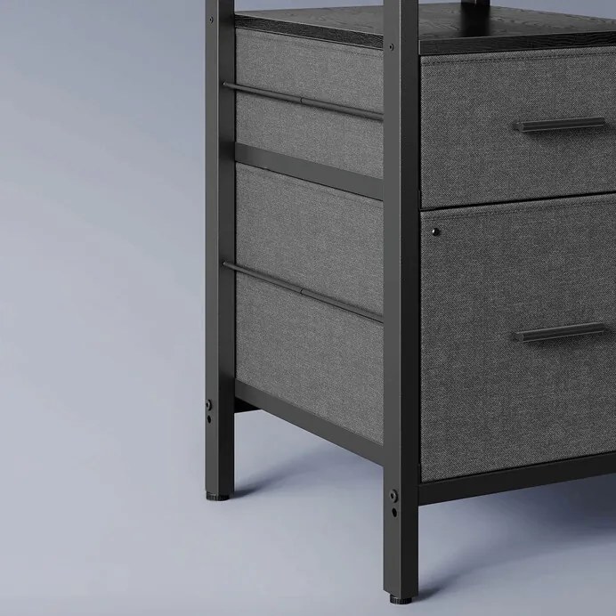 Számítógépasztal 150x120 cm, MDF, fekete, APC-E1395 BK