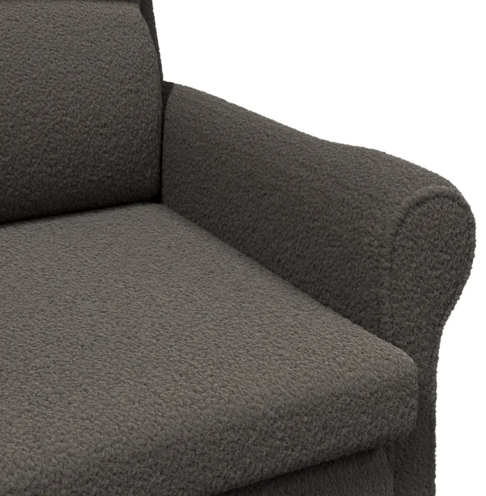 Ergonomikus Karosszék Sötétszürke Szövet Kárpitozás Fa Lábakkal