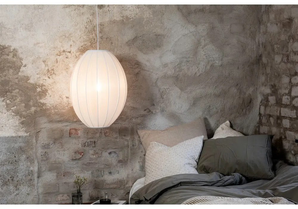 Fehér függőlámpa textil búrával ø 40 cm Florence – Markslöjd