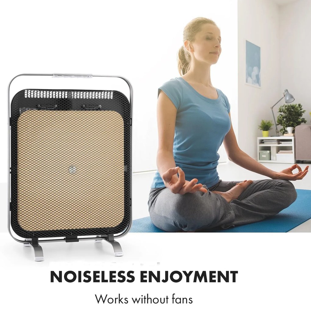 Klarstein HeatPal Marble Blackline, Infravörös fűtőtest, 1300 W, márvány, alumínium