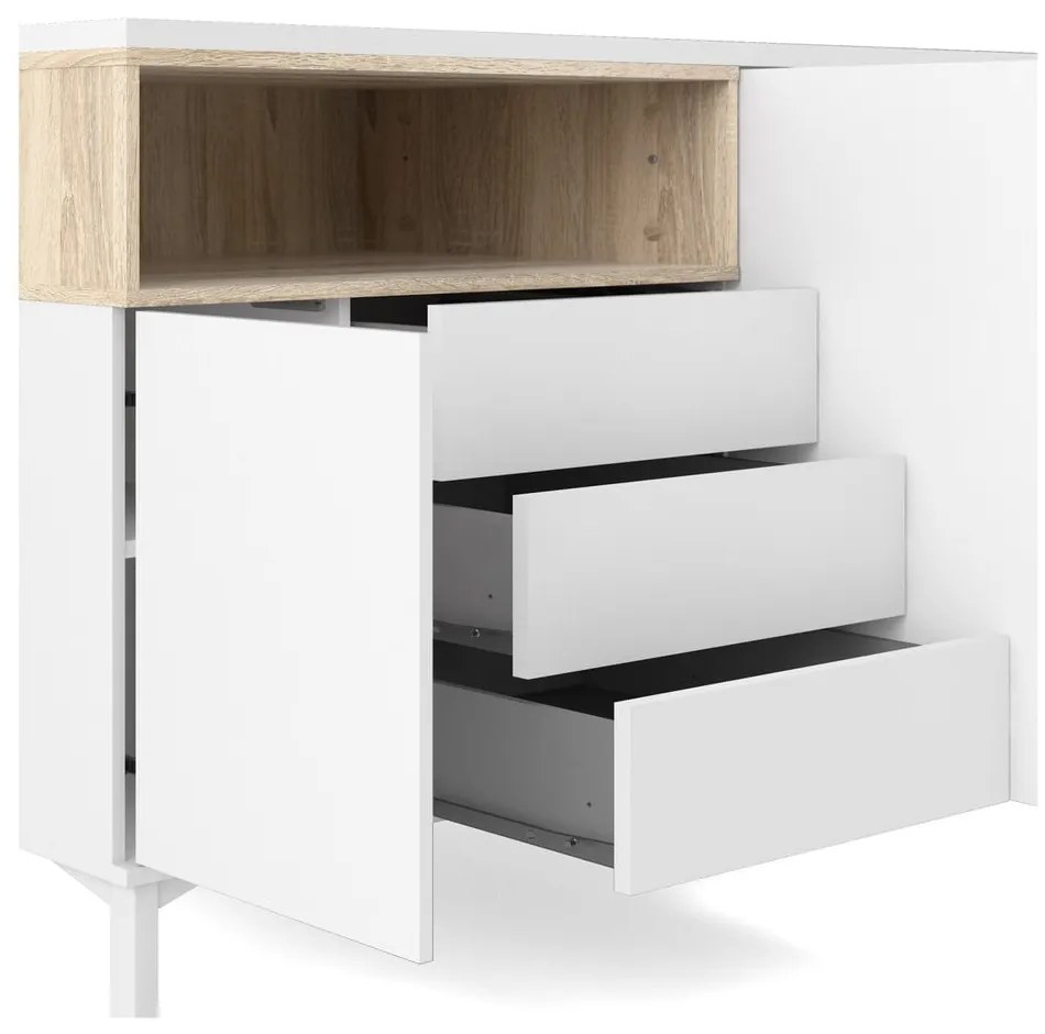 Fehér komód 176x90x49 cm Roomers – Tvilum