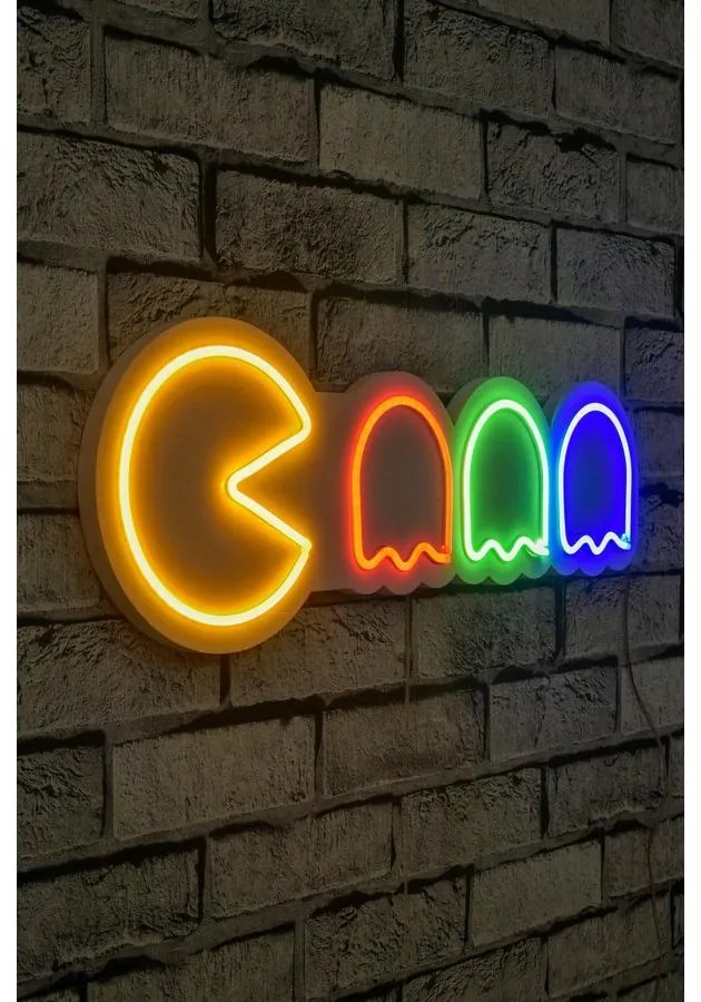 Műanyag LED-es fali dekoráció, Pacman - Multicolor