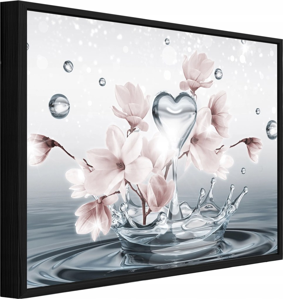 Vászonkép Fekete Keretben Virágok Absztrakt Nappali Hálószoba 120x80