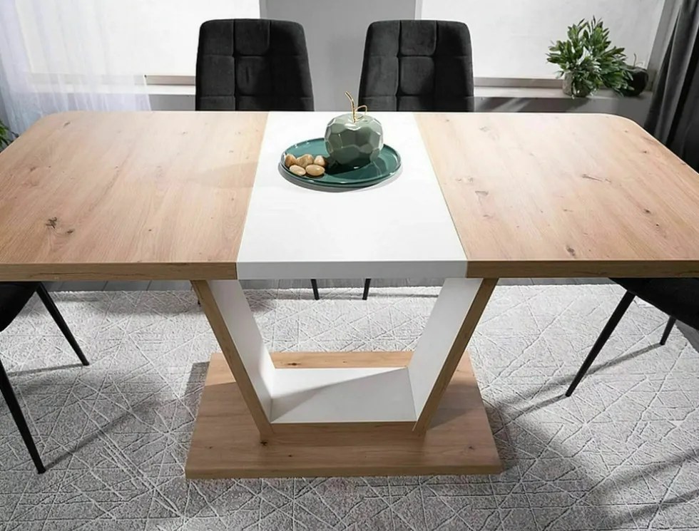 Nigel bővíthető étkezőasztal tölgy/fehér 120-160 cm