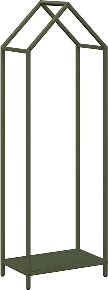 vidaXL olívazöld hidegen hengerelt acél tűzifatároló 40x25x120 cm