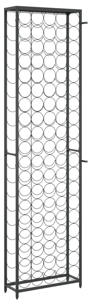 Fekete kovácsoltvas bortartó 95 palackhoz 54 x 18 x 200 cm