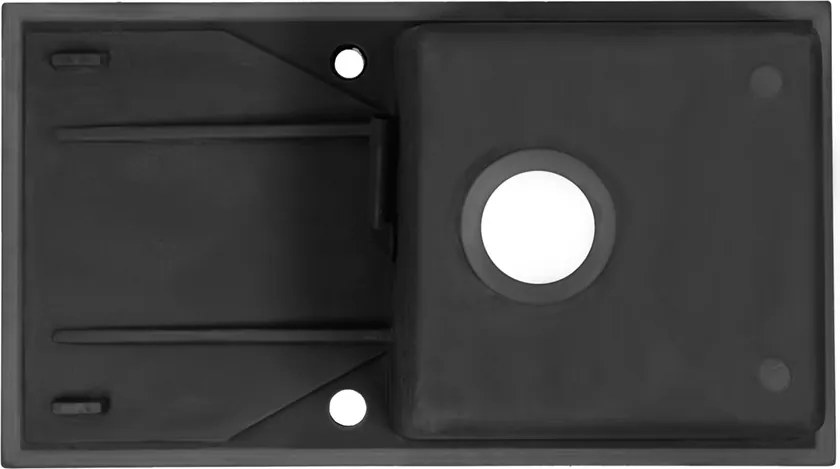 Gori szögletes egy medence + csepegtető gránit mosogató fekete