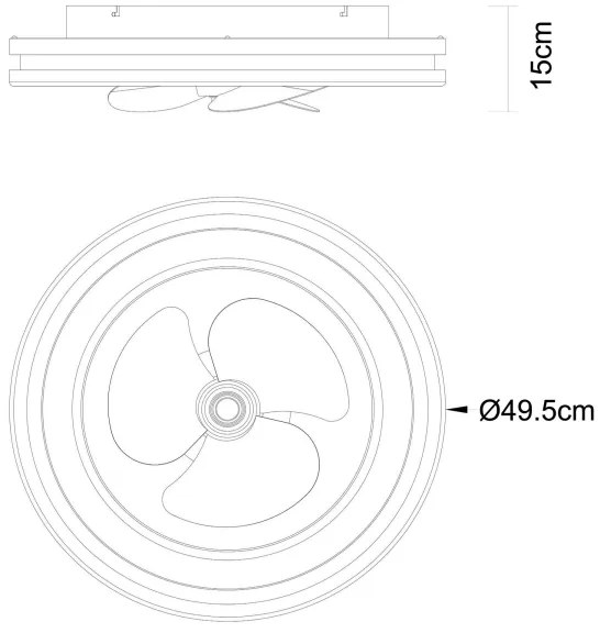Globo 03651 - LED Mennyezeti lámpa ventilátorral GATIAN LED/30W/230V fekete + távirányító