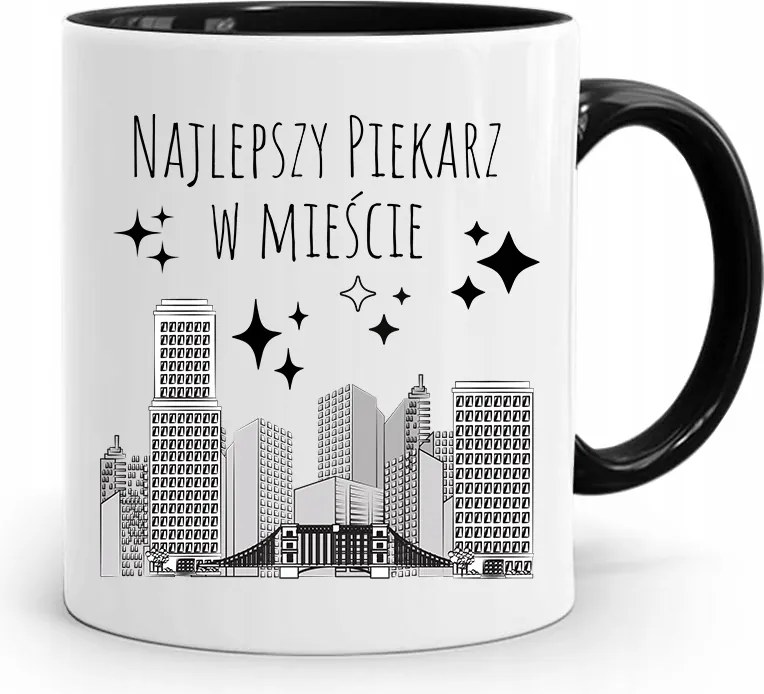 Fekete Bögre A Város Legjobb Pékének, fényképes nyomattal