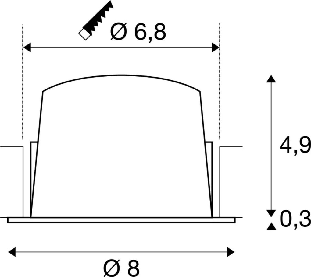 SLV 1003830 NUMINOS DL S Fürdőszobai Beépíthető Lámpa Fehér LED IP44