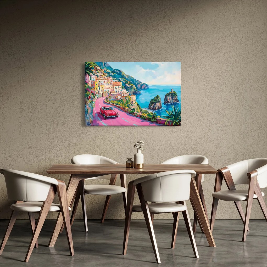 Kép - Rózsaszín part menti út (90x60 cm)