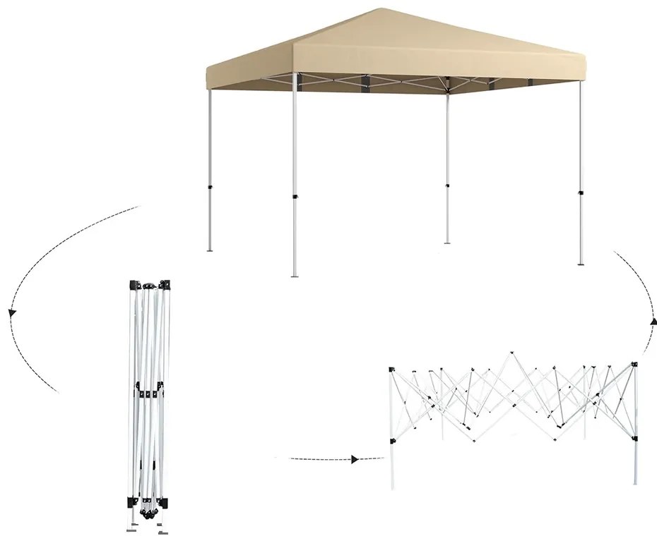 Pavilon hátfallal, zsebekkel 3x3x2,8 m, bézs