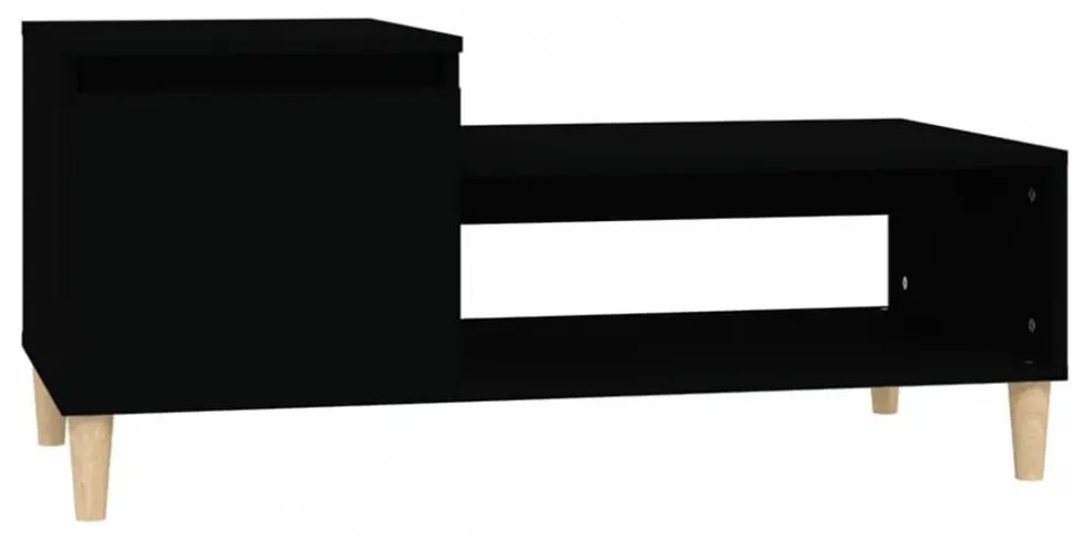 fekete szerelt fa dohányzóasztal 100 x 50 x 45 cm