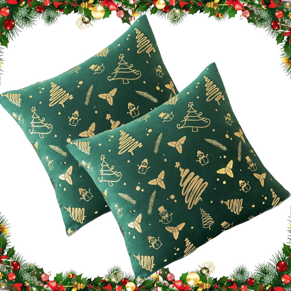 2 x Karácsonyi Párnahuzat 40X40 Dekoratív Ajándék Díszes Karácsony