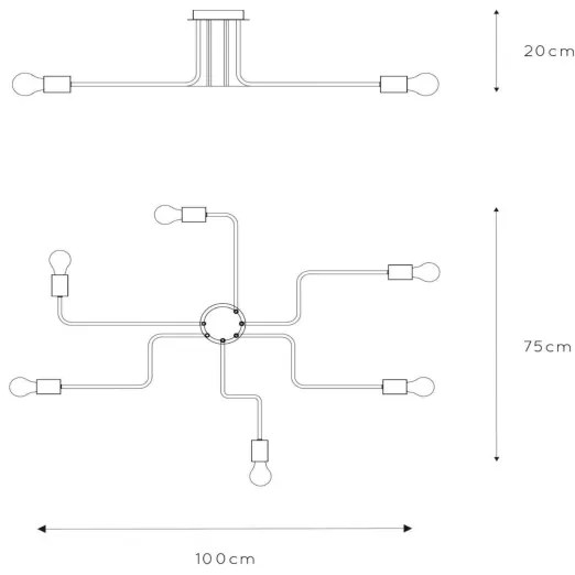Lucide 21112/06/30 - Felületre szerelhető csillár LESTER 6xE27/40W/230V fekete
