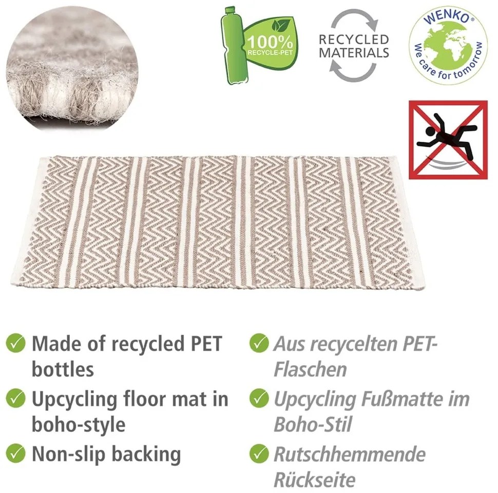 Bézs textil fürdőszobai kilépő 50x80 cm Shaki – Wenko