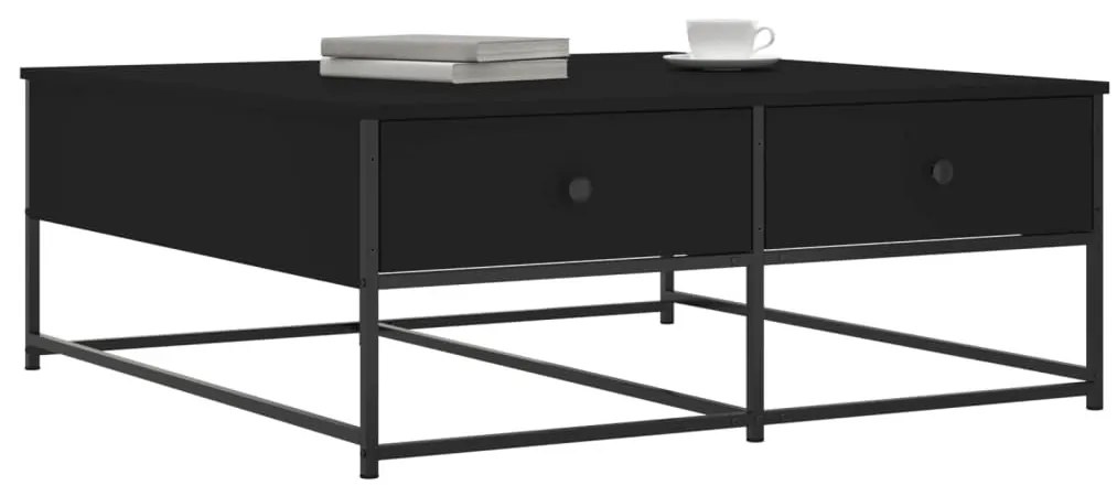 Fekete szerelt fa dohányzóasztal 100 x 99 x 40 cm