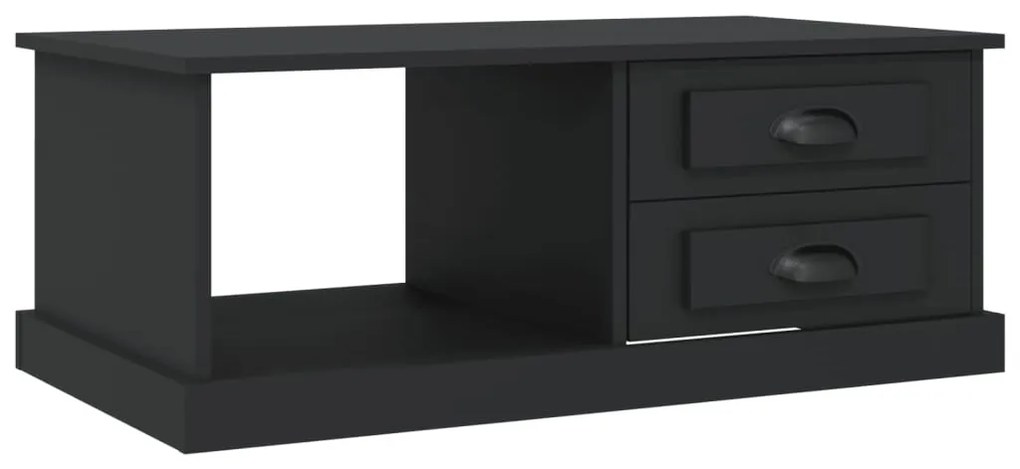 Fekete szerelt fa dohányzóasztal 90x50x35 cm