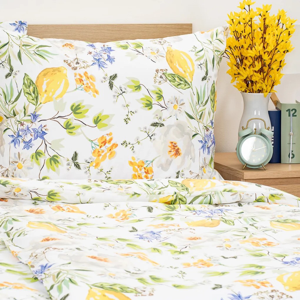 4Home Pamut ágynemű Lemon Delight, 220 x 200 cm, 2db 70 x 90 cm, 220 x 200 cm, 2 db 70 x 90 cm