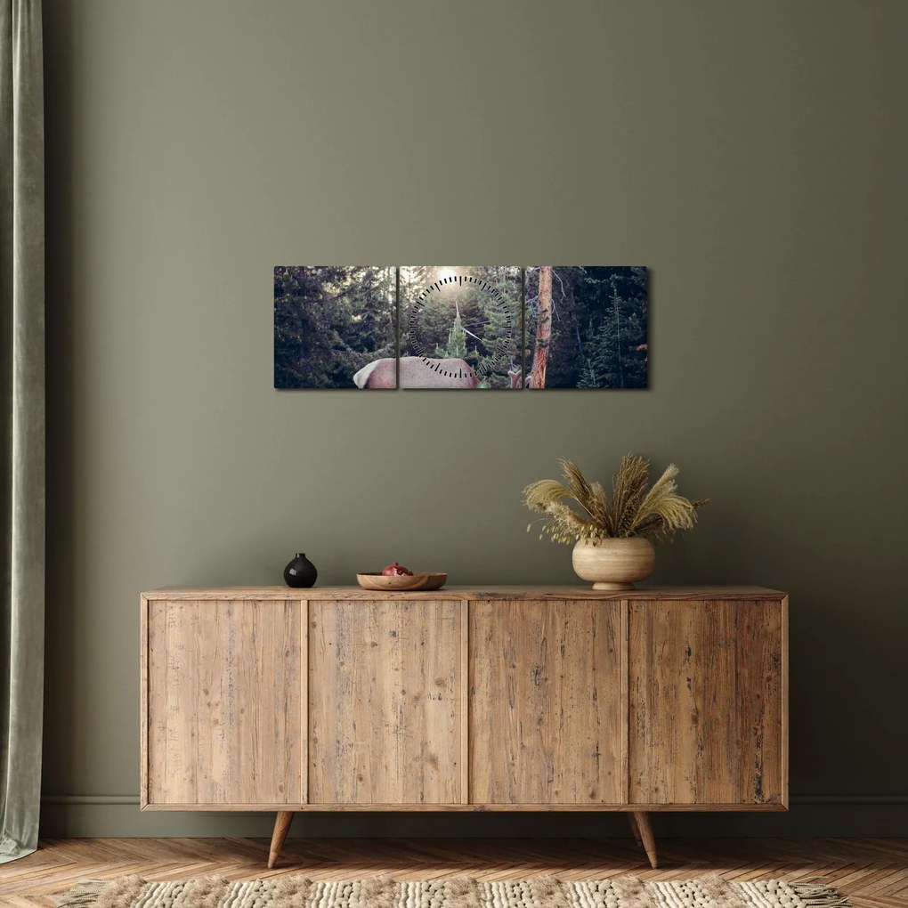 Kép - Jávorszárvas a tisztáson (órával) (90x30 cm)