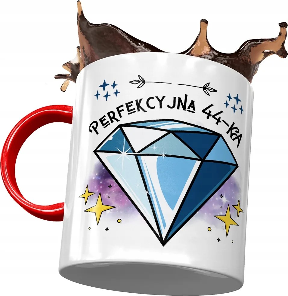 Piros Bögre Születésnapra 44 44-es 44-es Ajándék Nyomtatott Fotóval