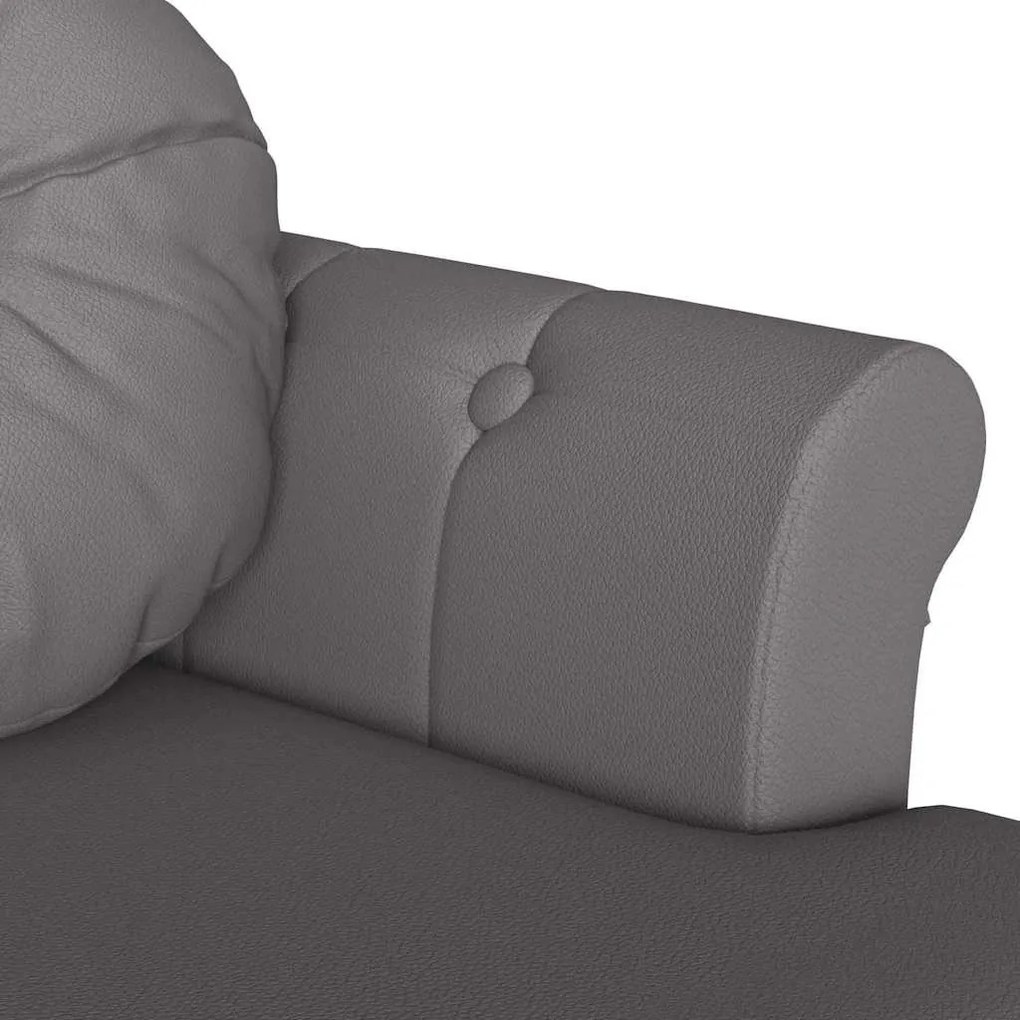 Chesterfield Pad párnával Szürke 120,5 x 65 x 75 cm Műbőr