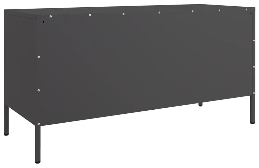 fekete acél TV-szekrény 100,5 x 39 x 50,5 cm