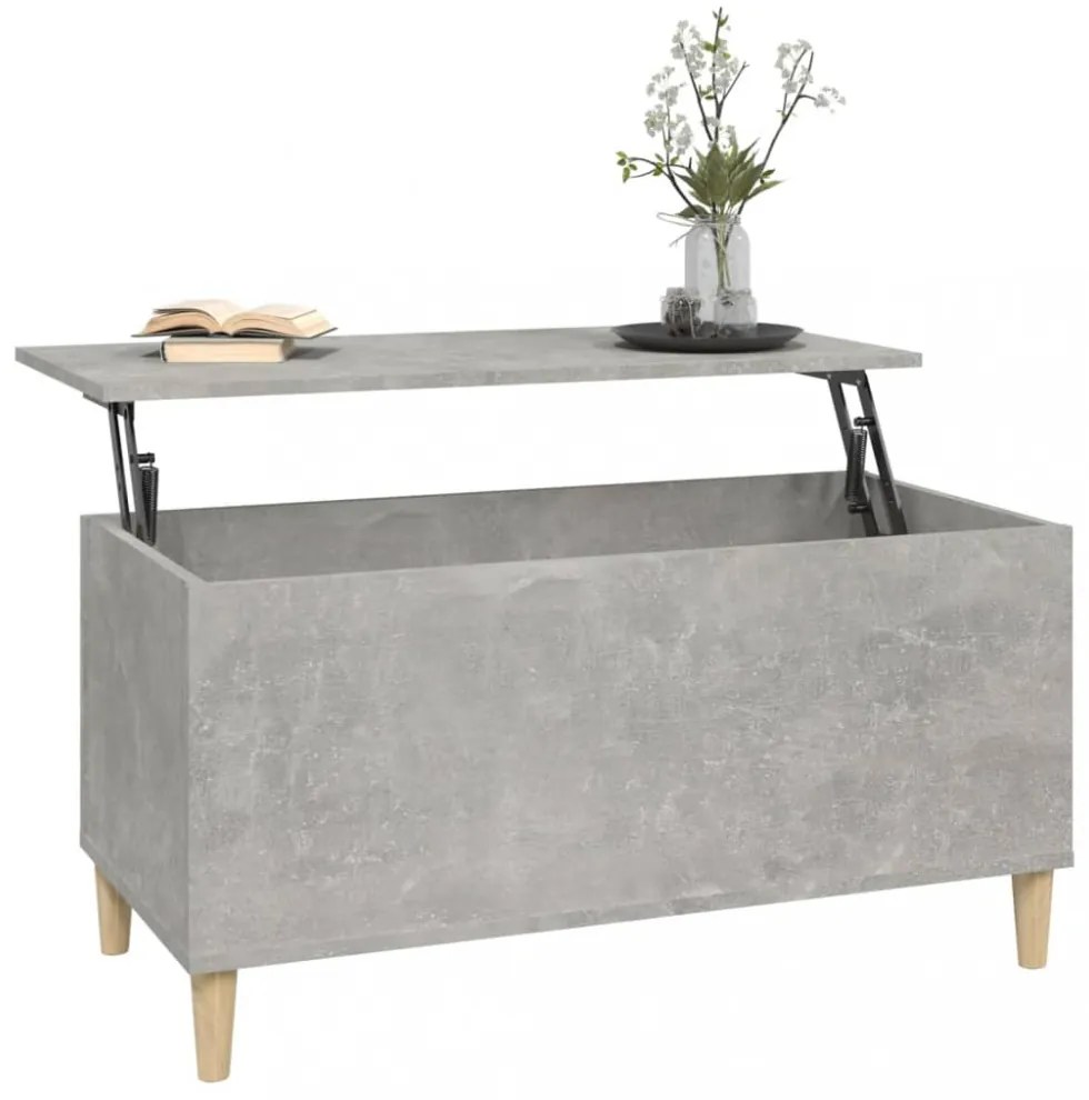 betonszürke szerelt fa dohányzóasztal 90x44,5x45 cm