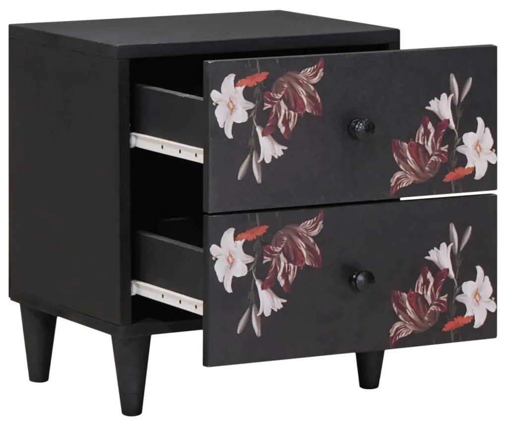 vidaXL Éjjeli asztal fiókkal Barna 40 x 33,5 x 46 cm Tömör Mangófát