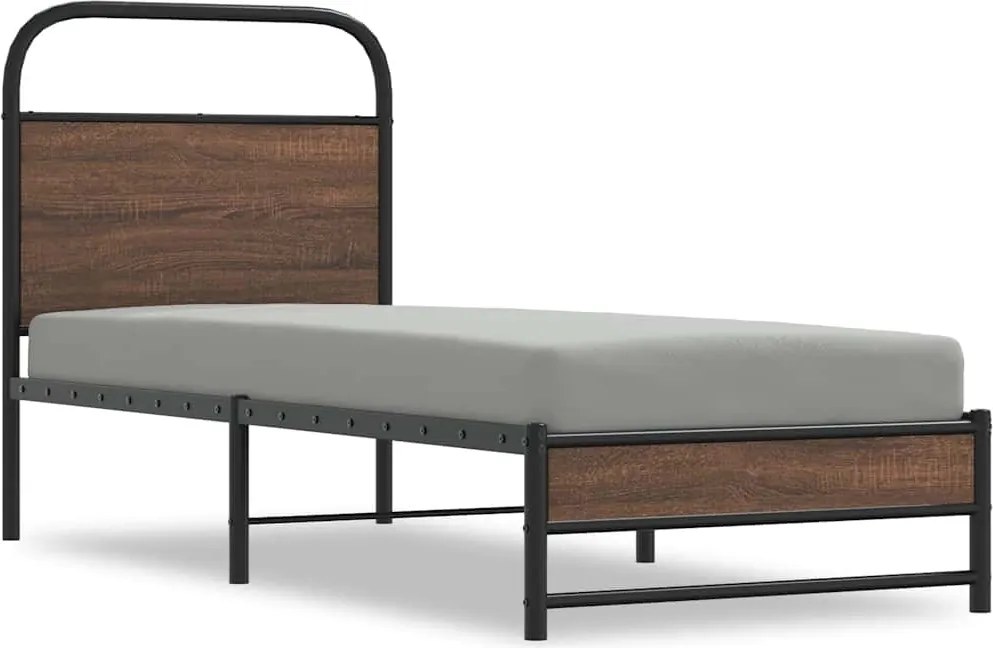 vidaXL ágykeret matrac nélkül 80x200 cm barna tölgyfa műfa