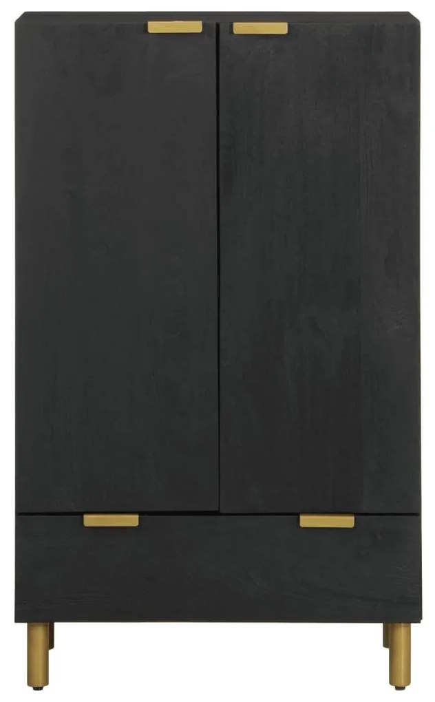 fekete szerelt fa magasszekrény 60 x 33 x 100 cm