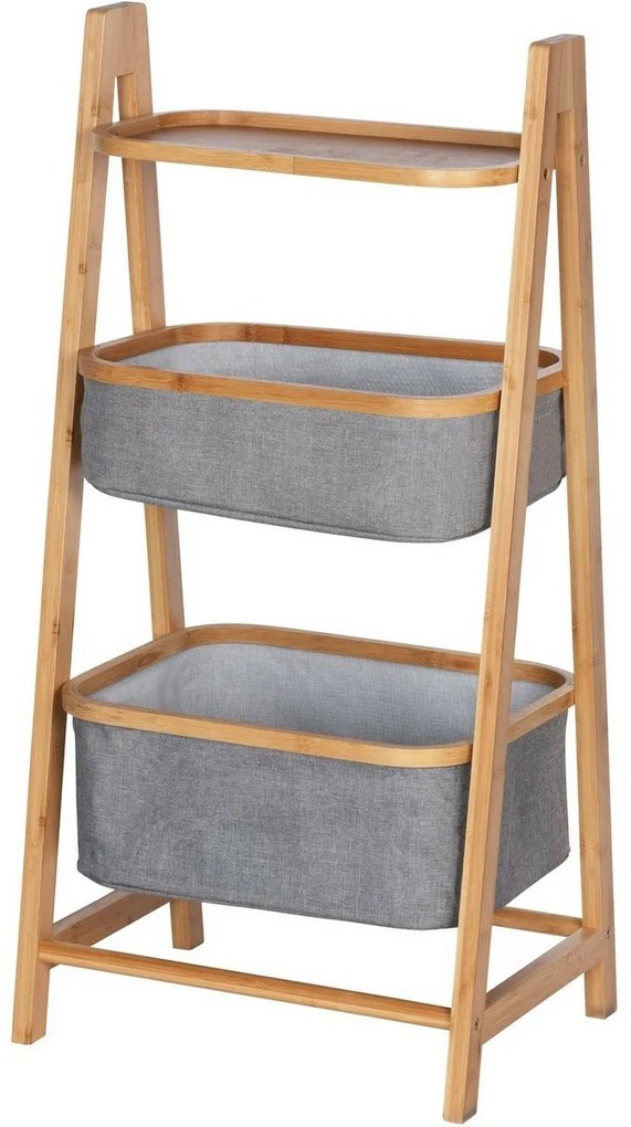 Wenko Bambusz polc 1 polccal és 2 kosárral Bahari, 91 x 34 x 44 cm