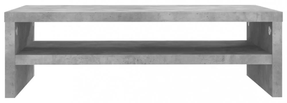 betonszürke szerelt fa monitorállvány 42 x 24 x 13 cm