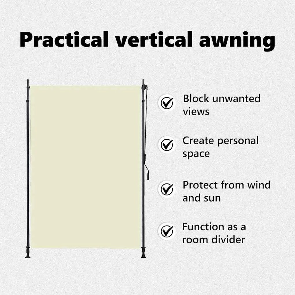krémszínű kültéri roló 150 x 270 cm