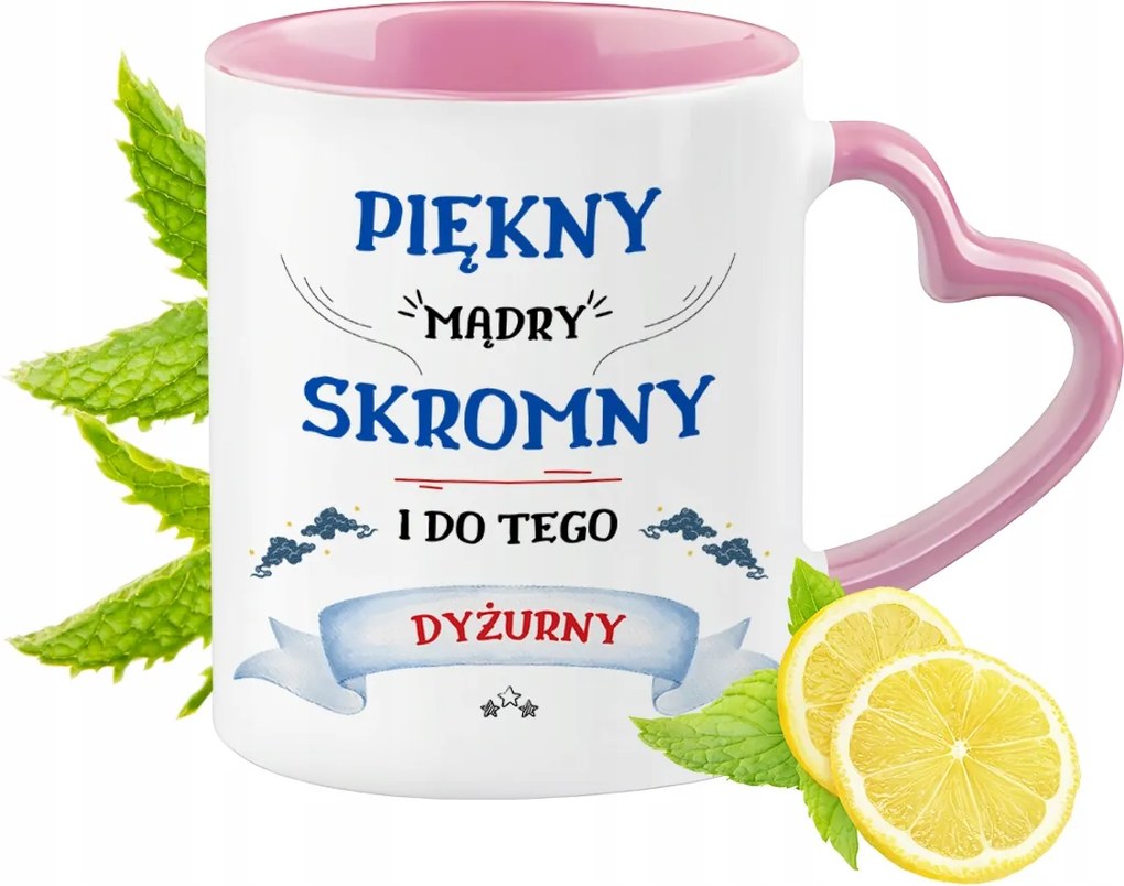 Ügyeleti bögre Rózsaszín, szív alakú füllel Kávé ajándék