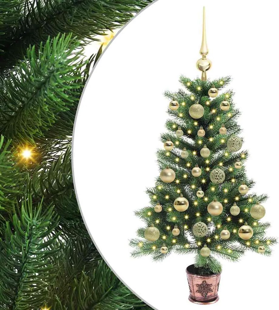 vidaXL Karácsonyfa 150 LED-del állvánnyal Zöld 90 cm PE