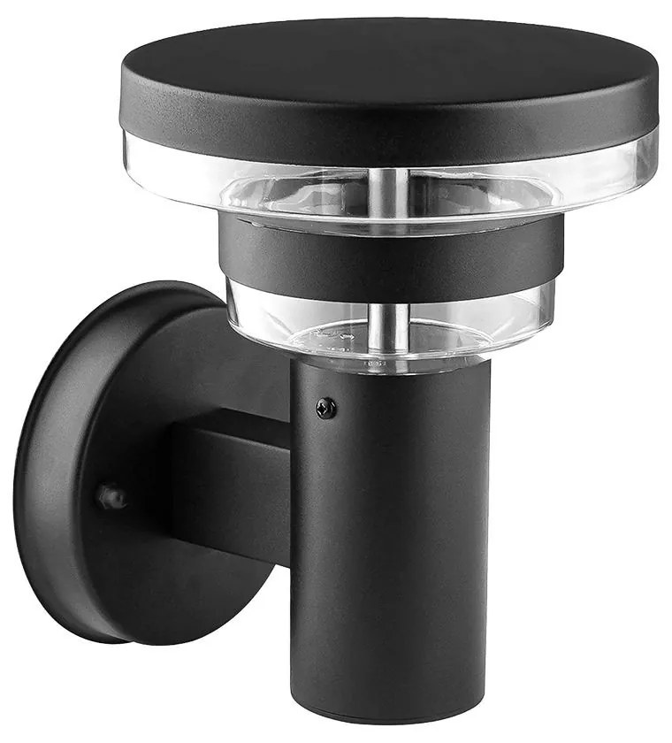 PREZENT 31308 UMERA Modern Kültéri Fali Lámpa Fekete, Átlátszó LED IP44