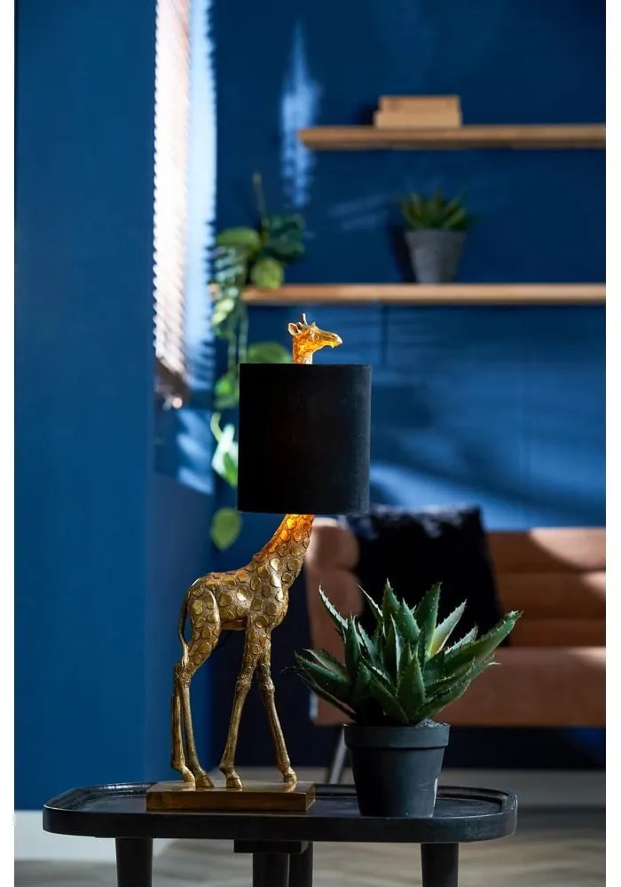 Fekete-bronzszínű asztali lámpa (magasság 61 cm) Giraffe – Light & Living