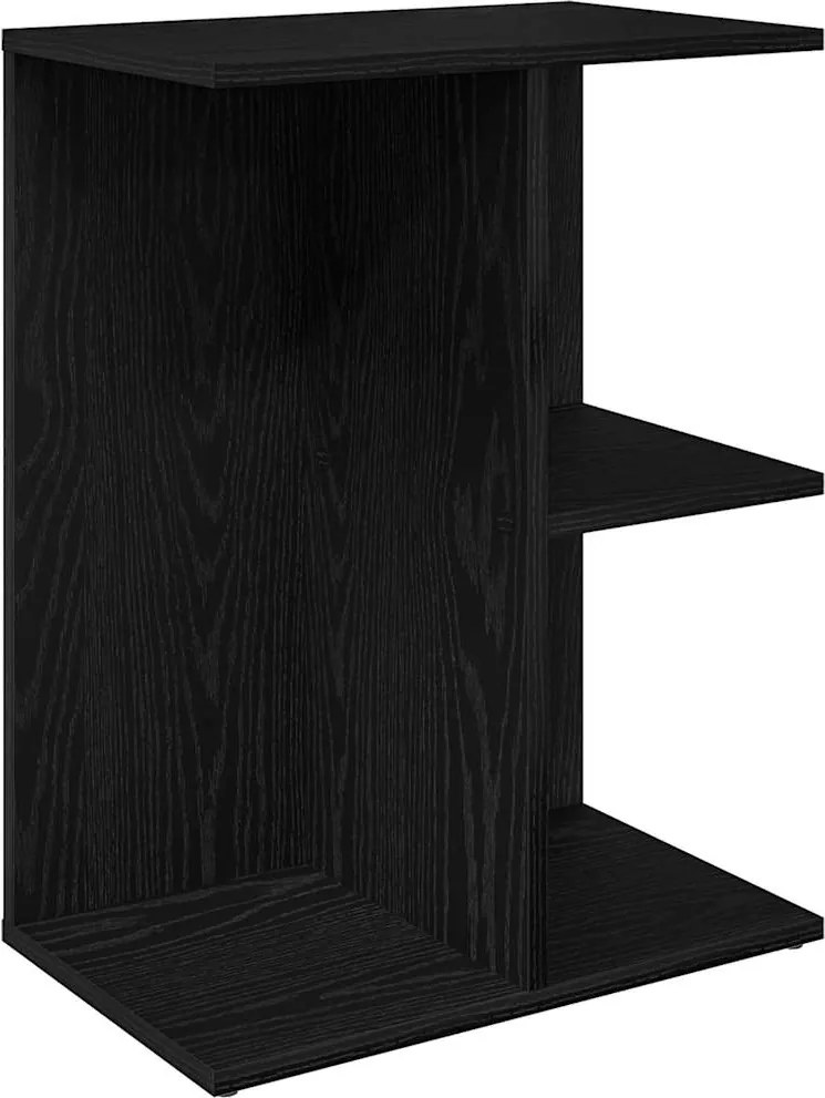 vidaXL éjjeliszekrény fekete tölgy 46,5x29x61 cm gépelt fa