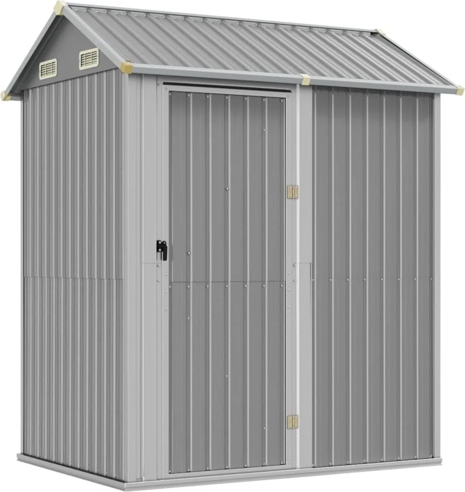 vidaXL világosszürke horganyzott acél kerti fészer 192 x 152,5 x 237 cm