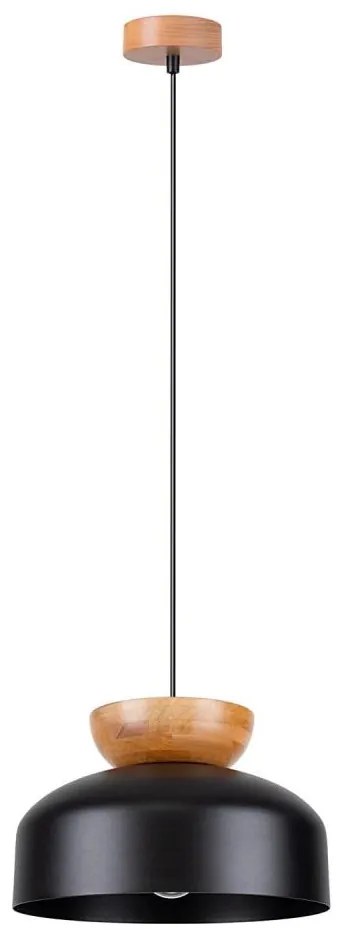 Sollux SL.1351 - Csillár zsinóron MARION 1xE27/15W/230V átm. 29,5 cm fekete