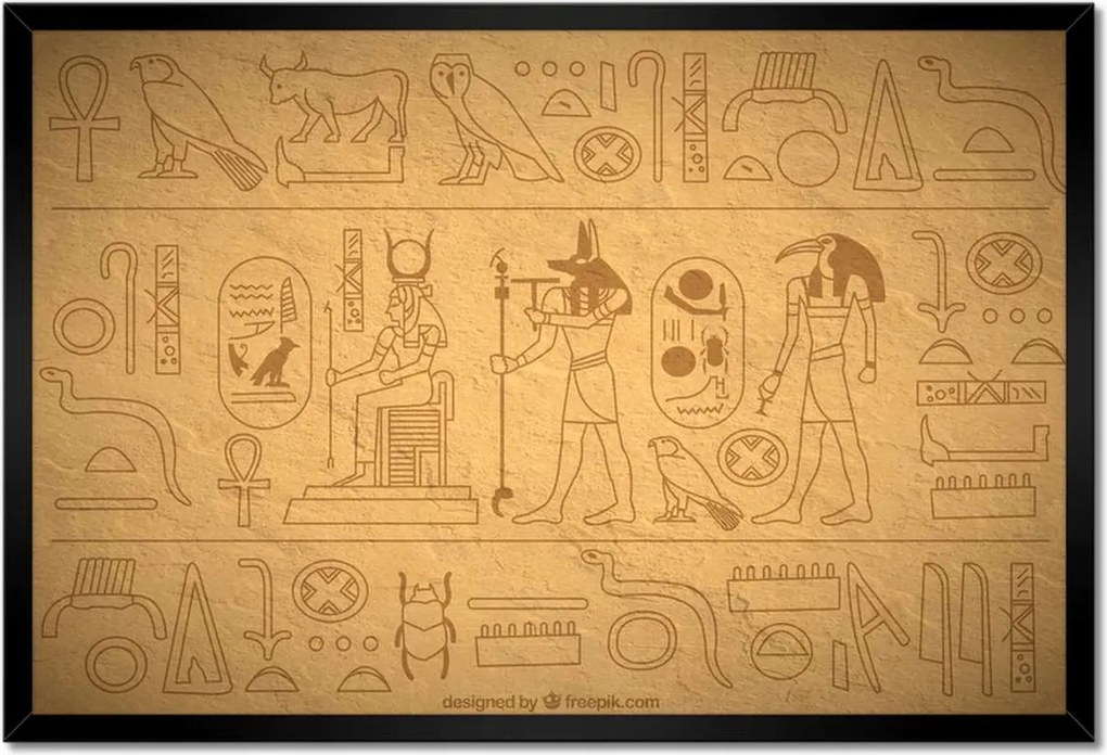 Poszterek keretben 60x40 Egyiptomi hieroglifák