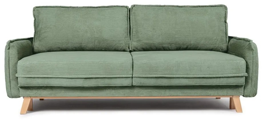 Világoszöld kordbársony kinyitható kanapé 218 cm Tori – Bonami Selection