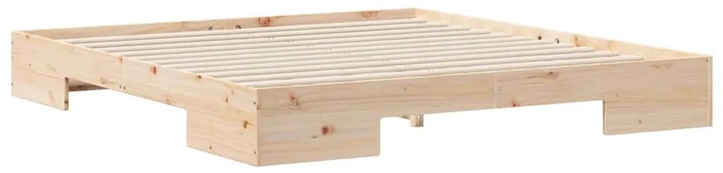 vidaXL Földi ágykeret tárolóval Barna 180 x 200 cm Tömör fenyőfa