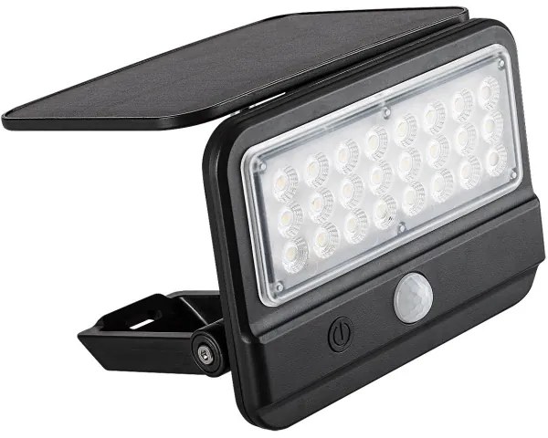 Rabalux 77040 - FLAXTON LED 7W 3,7V IP54 napelemes fali lámpa, fekete