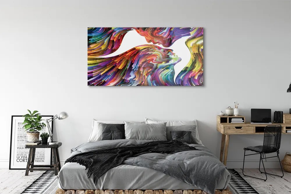Üvegképek Színes kép arcok 100x50 cm