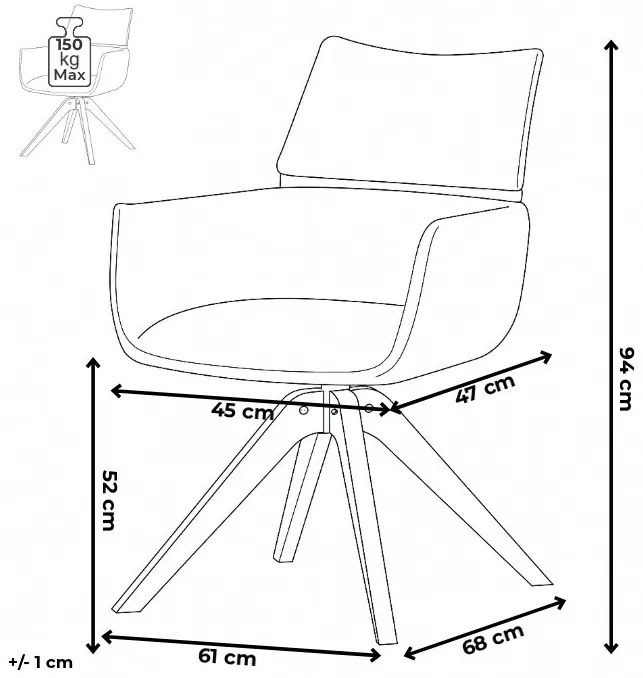 HC-X1128 GREY2 étkezőszék-készlet visszaállítófunkcióval, kordbársony, 2 db