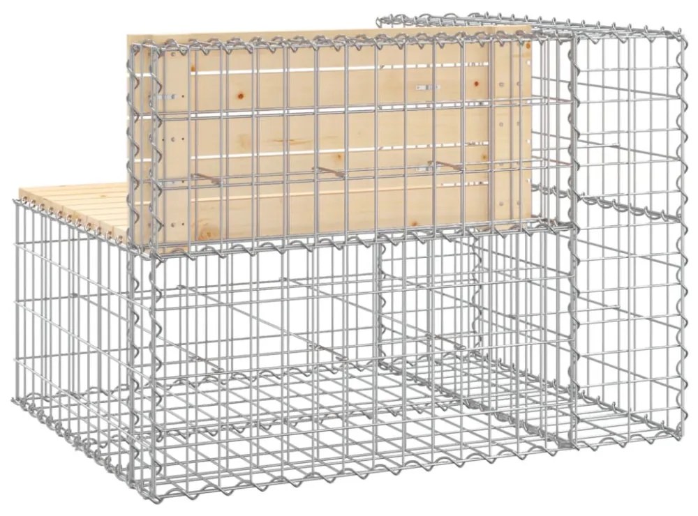 tömör fenyőfa gabion kerti pad 92x71x65,5 cm