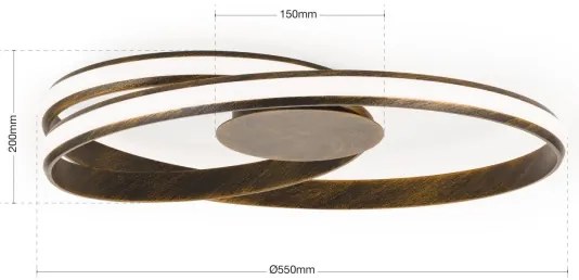 Orion DL 7-638-LED CIRCUS LED/30W/230V állítható barna mennyezeti lámpa